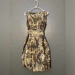 Lafayette 148 New York leopard Print Cocktail dress size 6‎